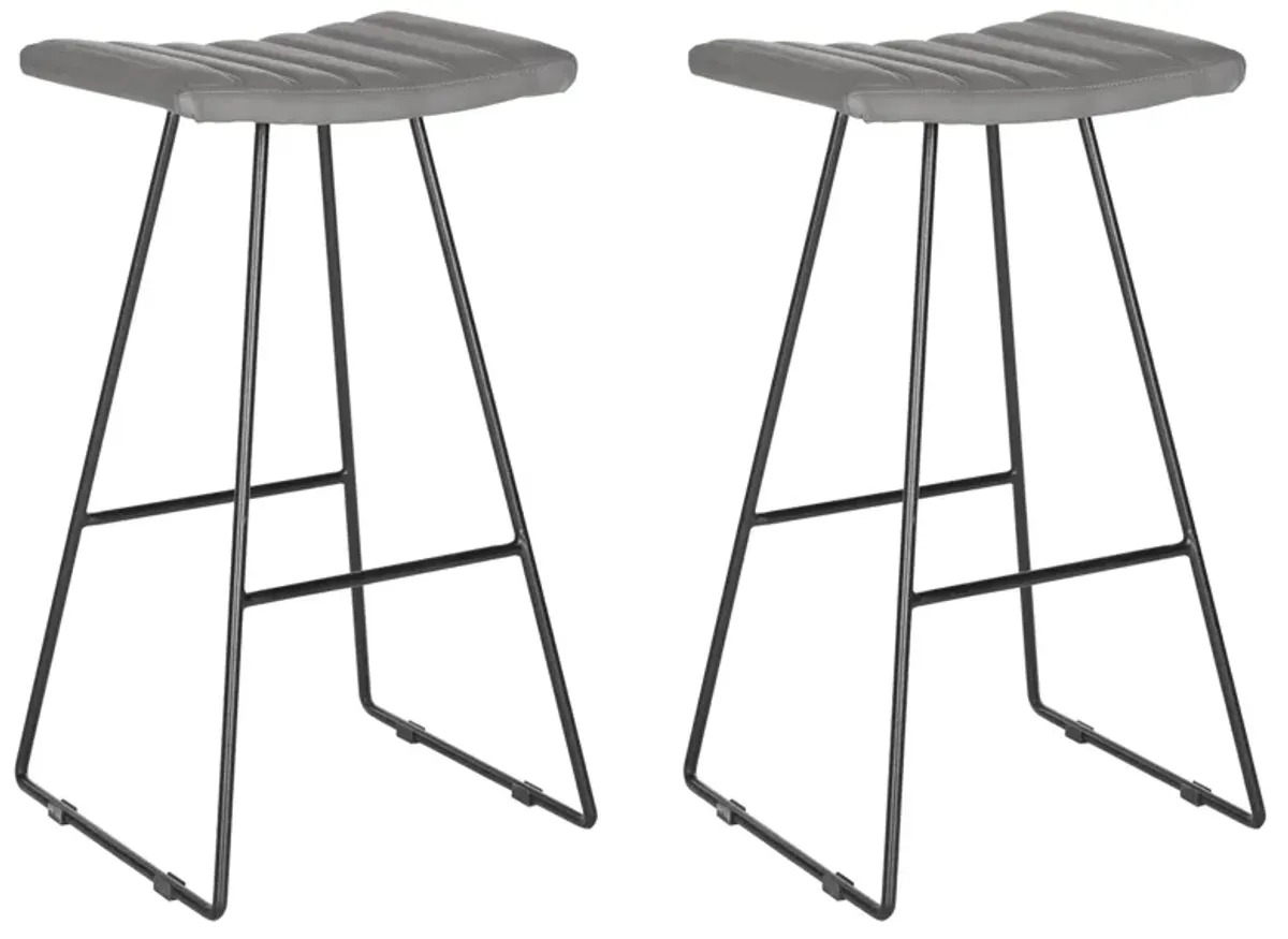 Roy Bar Stool - Set of 2 in Gray by Safavieh