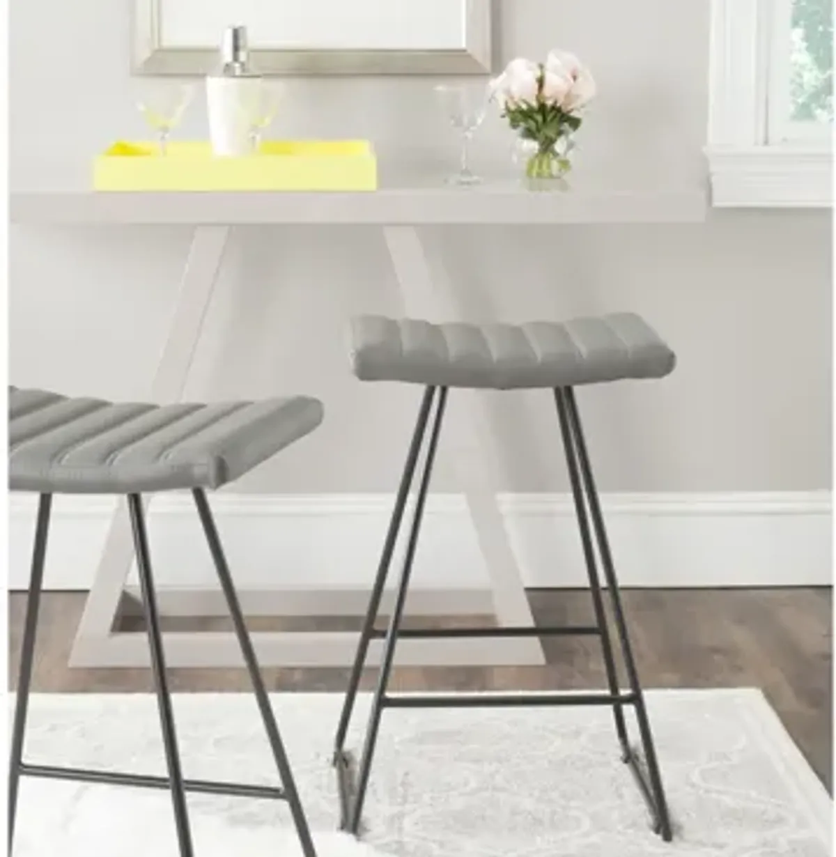 Roy Counter Stool - Set of 2 in Gray by Safavieh