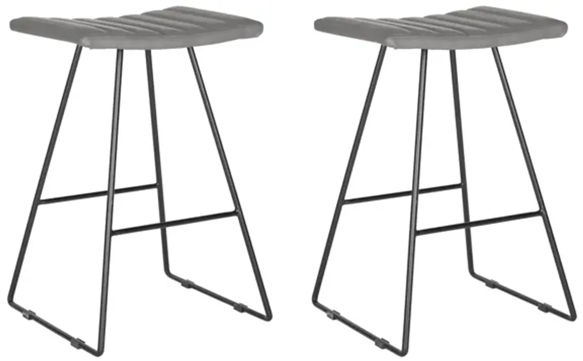 Roy Counter Stool - Set of 2 in Gray by Safavieh