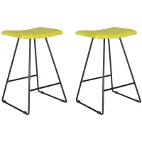 Roy Counter Stool - Set of 2 in Green by Safavieh