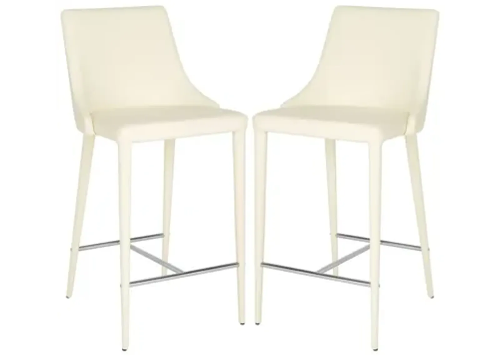 Adele Counter Stool - Set of 2 in Off White by Safavieh