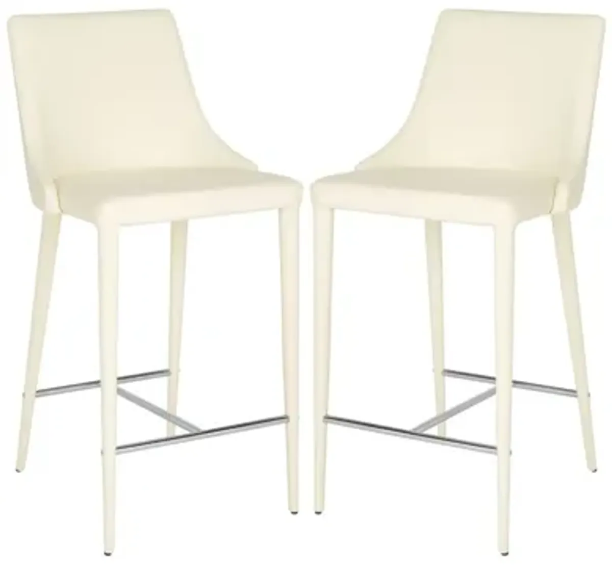 Adele Counter Stool - Set of 2 in Off White by Safavieh