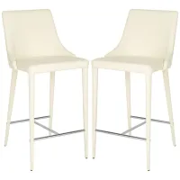 Adele Counter Stool - Set of 2 in Off White by Safavieh