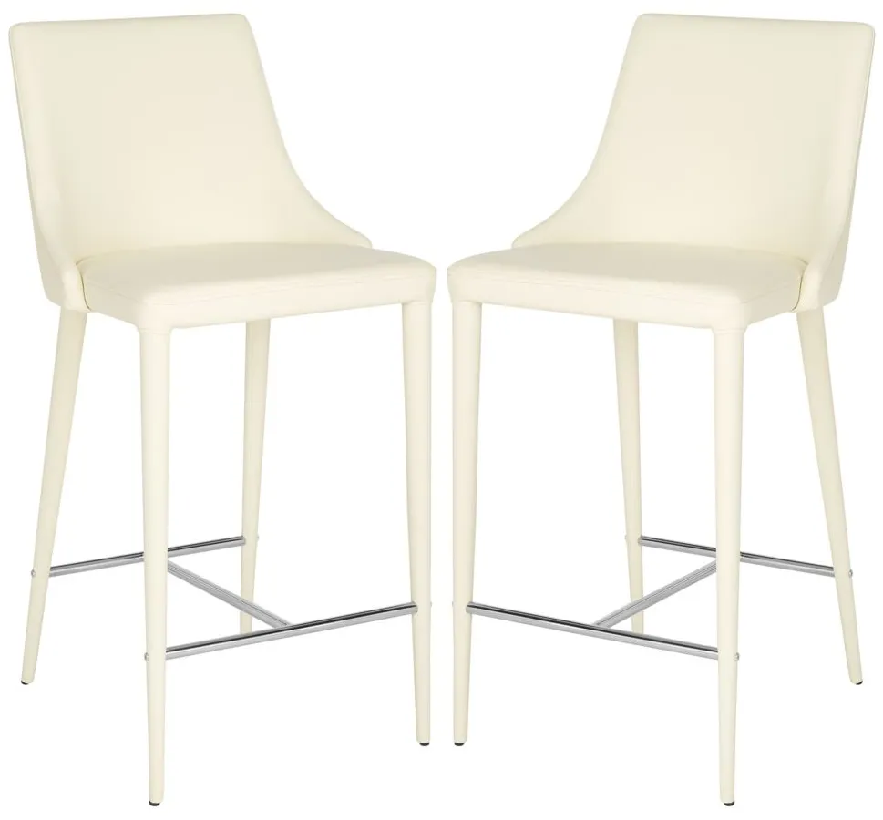 Adele Counter Stool - Set of 2 in Off White by Safavieh