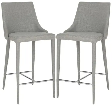 Adele Counter Stool - Set of 2 in Gray by Safavieh