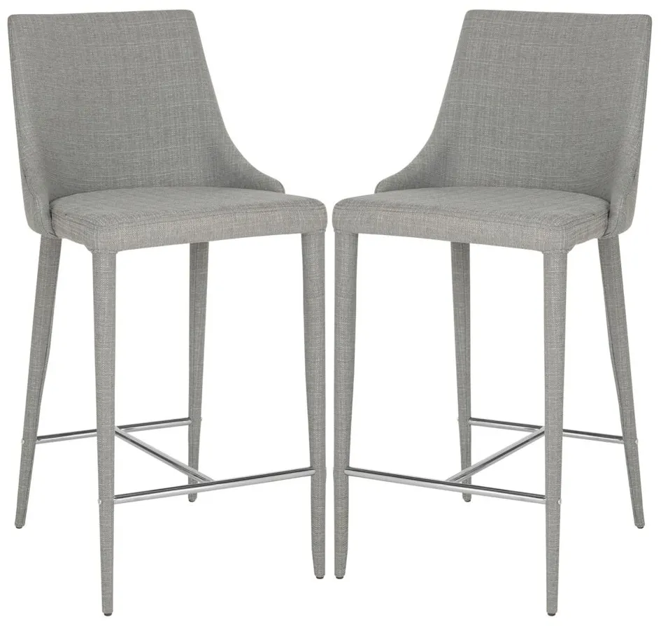 Adele Counter Stool - Set of 2 in Gray by Safavieh