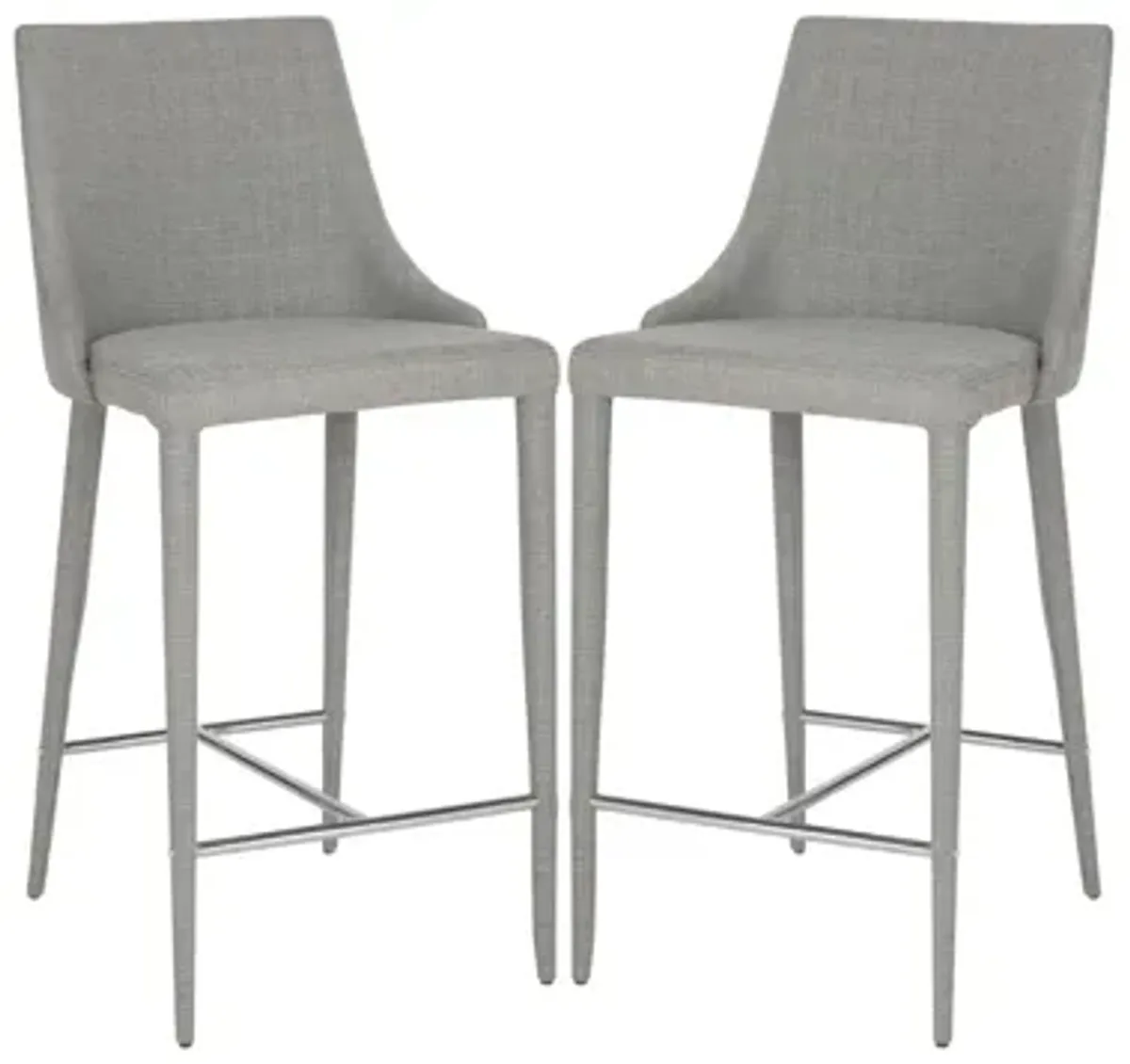 Adele Counter Stool - Set of 2 in Gray by Safavieh