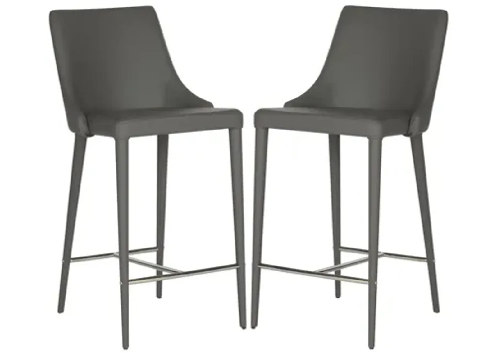 Adele Counter Stool - Set of 2 in Gray by Safavieh