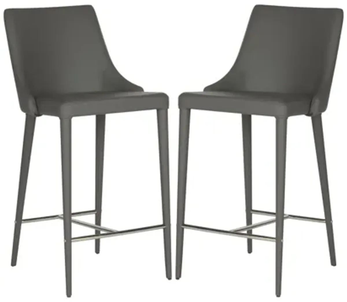 Adele Counter Stool - Set of 2 in Gray by Safavieh