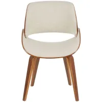 Fabrizzi Dining Chair in Walnut Wood, Cream Fabric by Lumisource