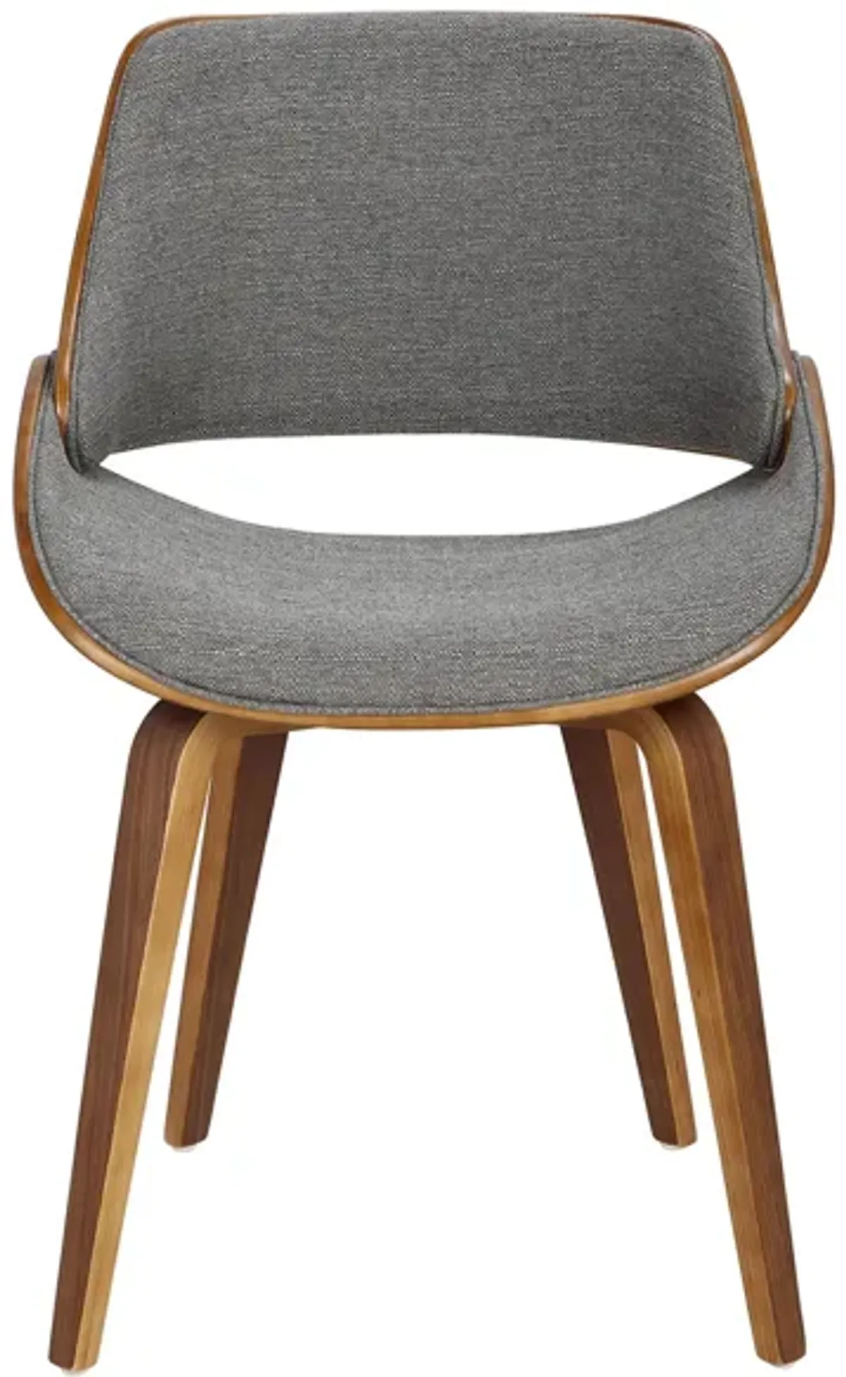 Fabrizzi Dining Chair in Walnut, Grey by Lumisource