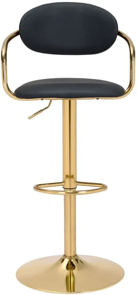Gusto Bar Stool in Black, Gold by Zuo Modern