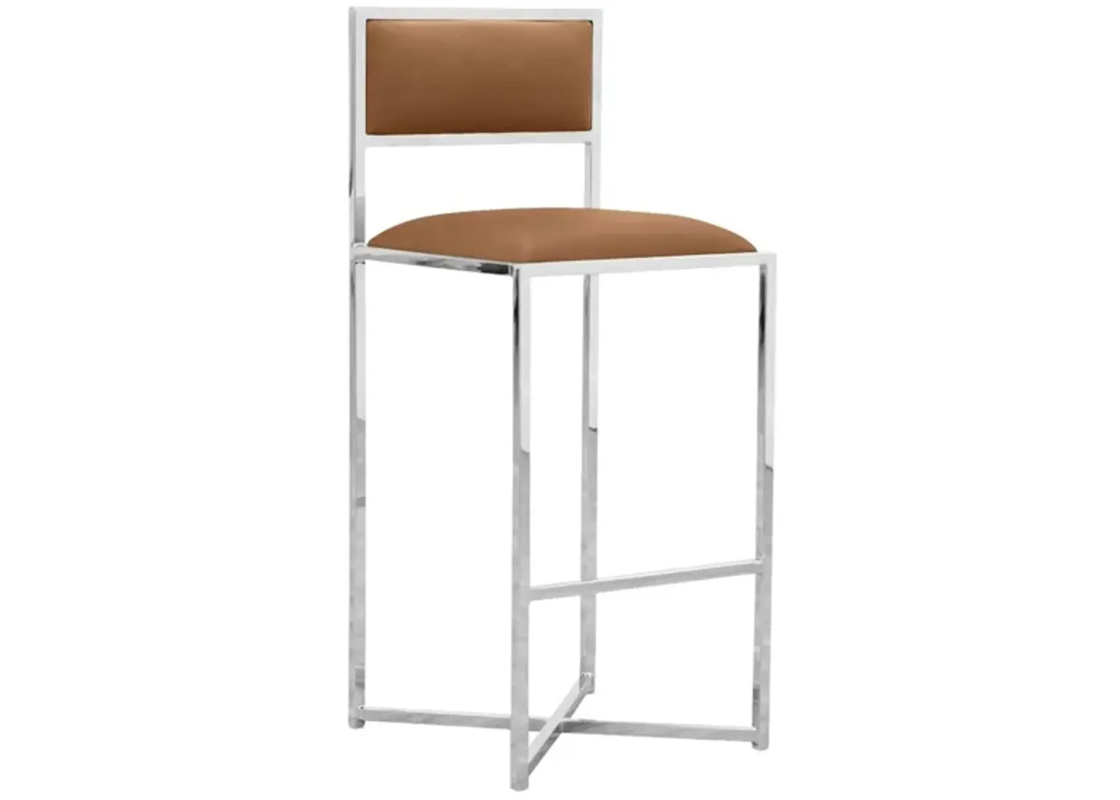 Amalfi X-Base Bar Stool- Set of 2 in Cognac by Bellanest