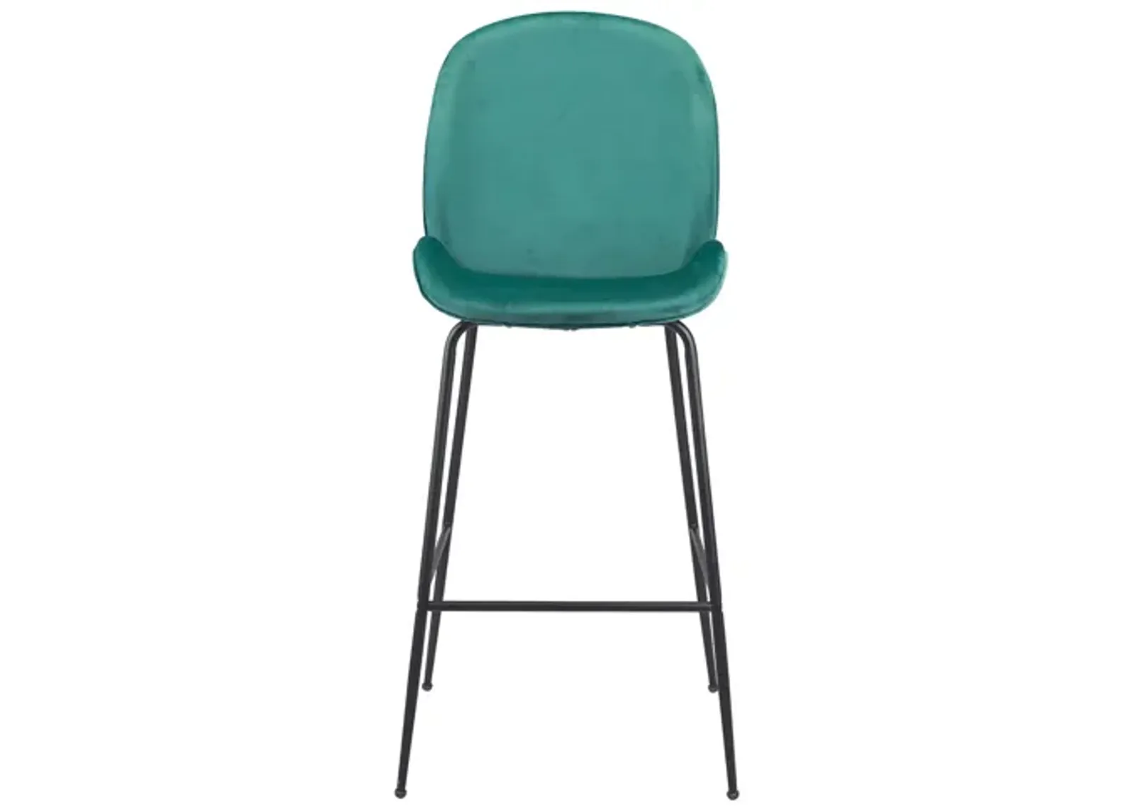 Miles Bar Stool in Green, Black by Zuo Modern