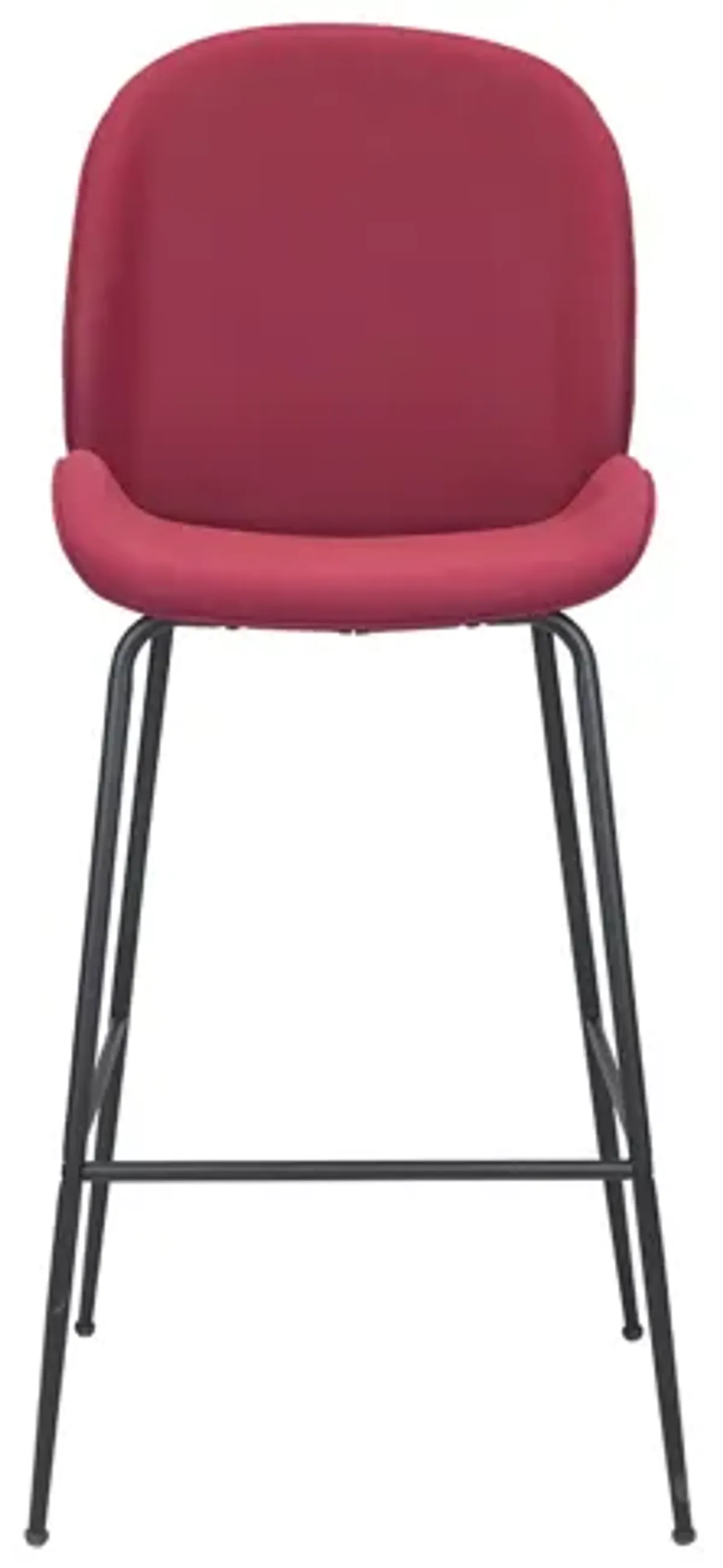 Miles Bar Stool in Red, Black by Zuo Modern