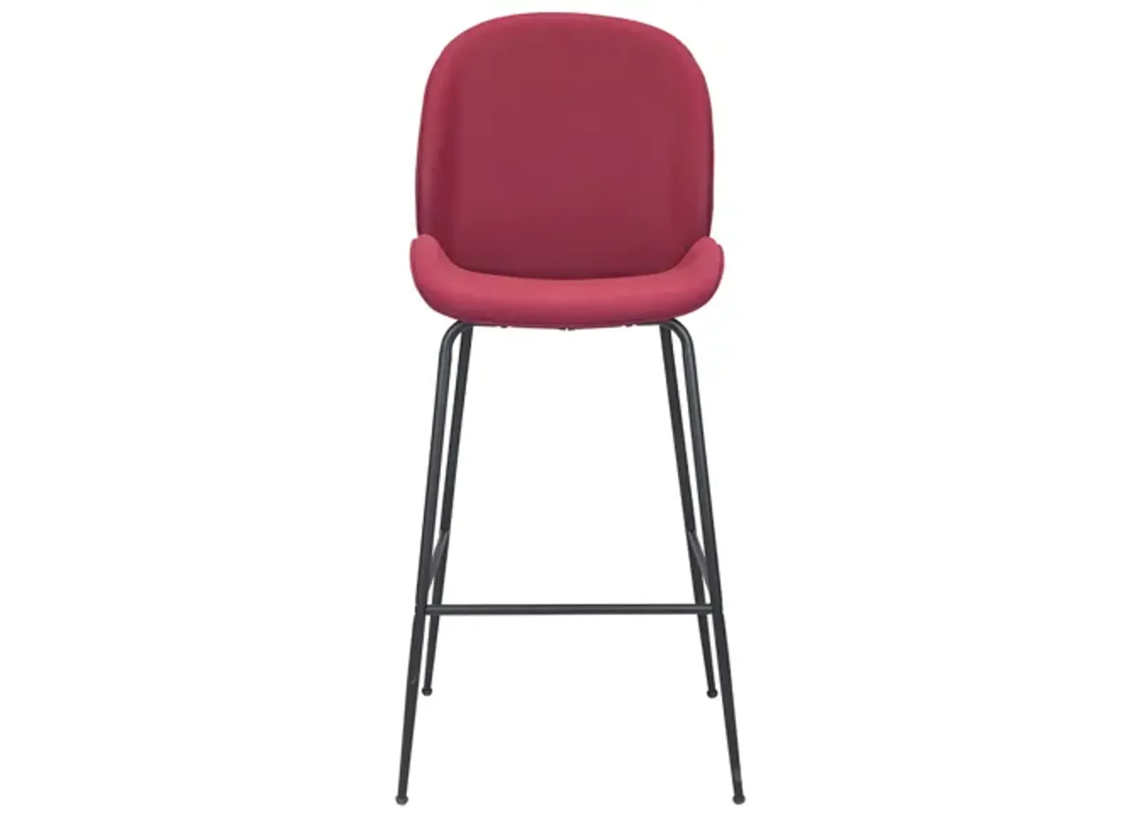 Miles Bar Stool in Red, Black by Zuo Modern