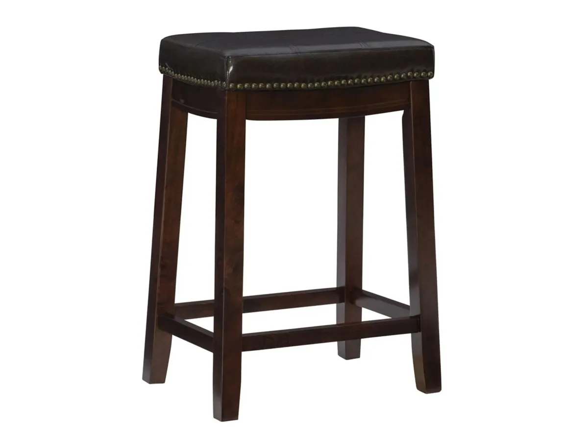 Claridge Counter Stool in Dark Brown by Linon Home Decor