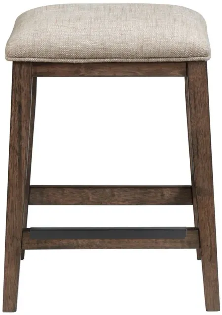 Magna Backless Barstool - set of 2 in Brushed Mango Wood by Intercon