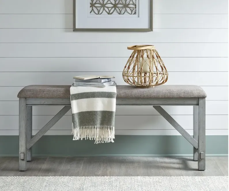 Newport Counter Height Dining Bench in Smokey Gray by Liberty Furniture