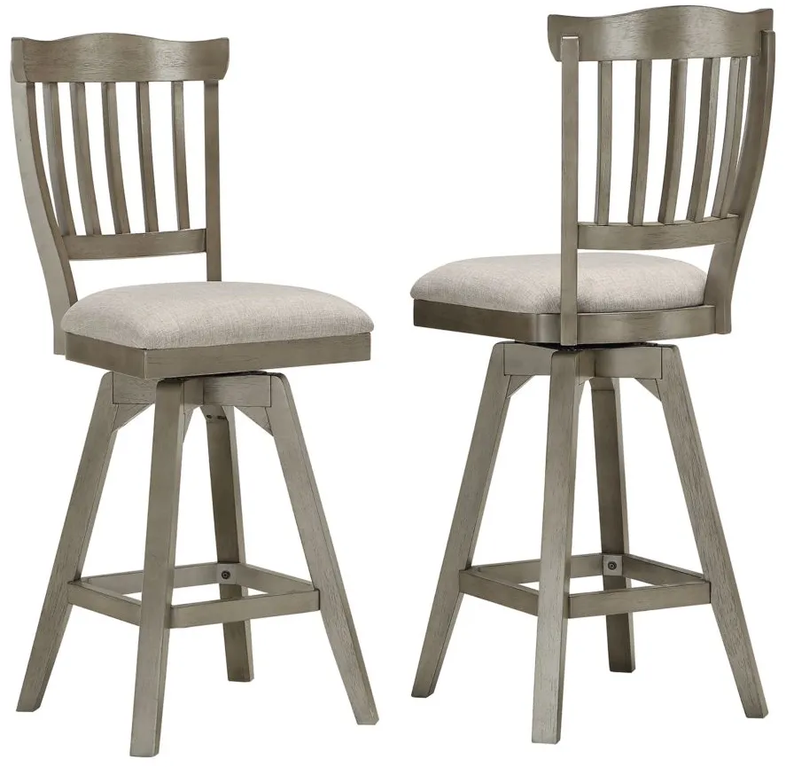 Pine Crest Tulip Barstool - Set of 2 in Burnished Gray by ECI