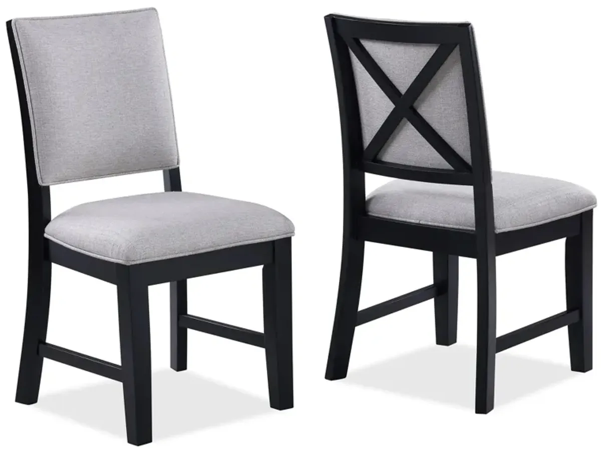 Harriet Side Chair- Set of 2 in Black by Crown Mark