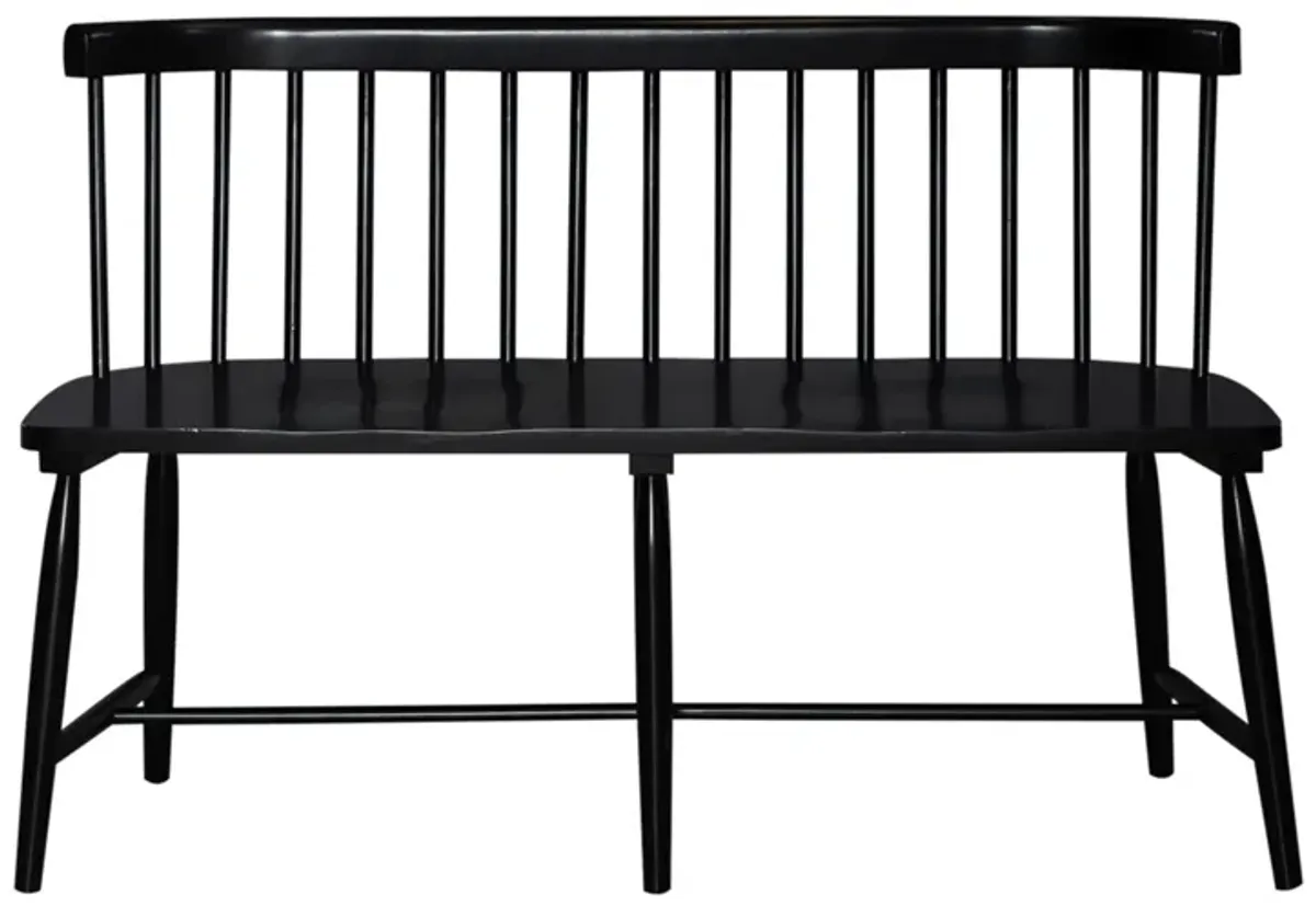 Capeside Cottage Dining Bench in Porcelain White/Royal Black by Liberty Furniture