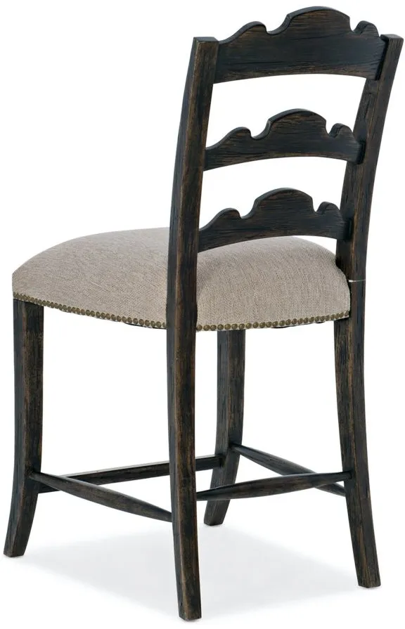 Hostyn Hill Ladder-back Counter Stool in Dark Wood by Hooker Furniture