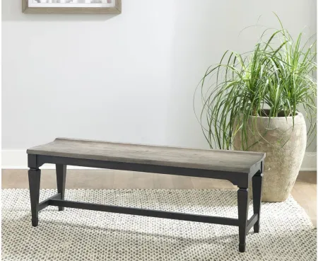 Allyson Park Bench in Wirebrushed Black Forest by Liberty Furniture