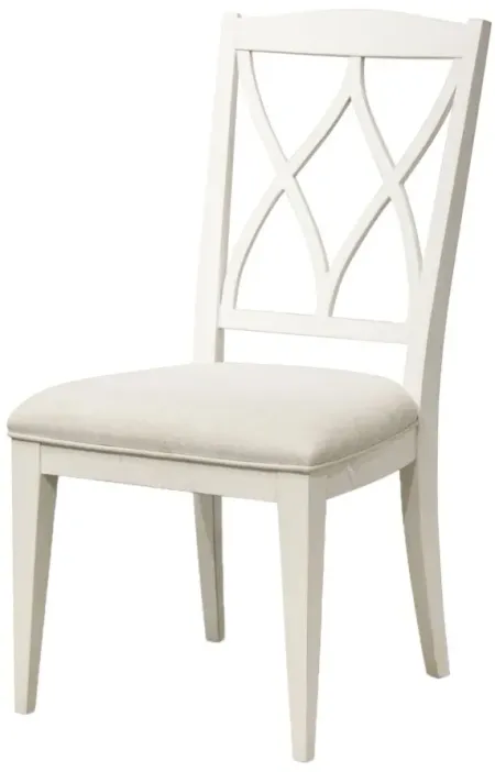 Myra Upholstered Double X-Back Dining Chair in Paperwhite by Riverside Furniture