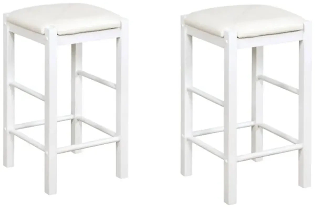 Lorain Counter Stools - Set of Two in White by Linon Home Decor