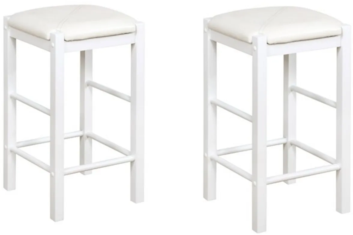 Lorain Counter Stools - Set of Two in White by Linon Home Decor