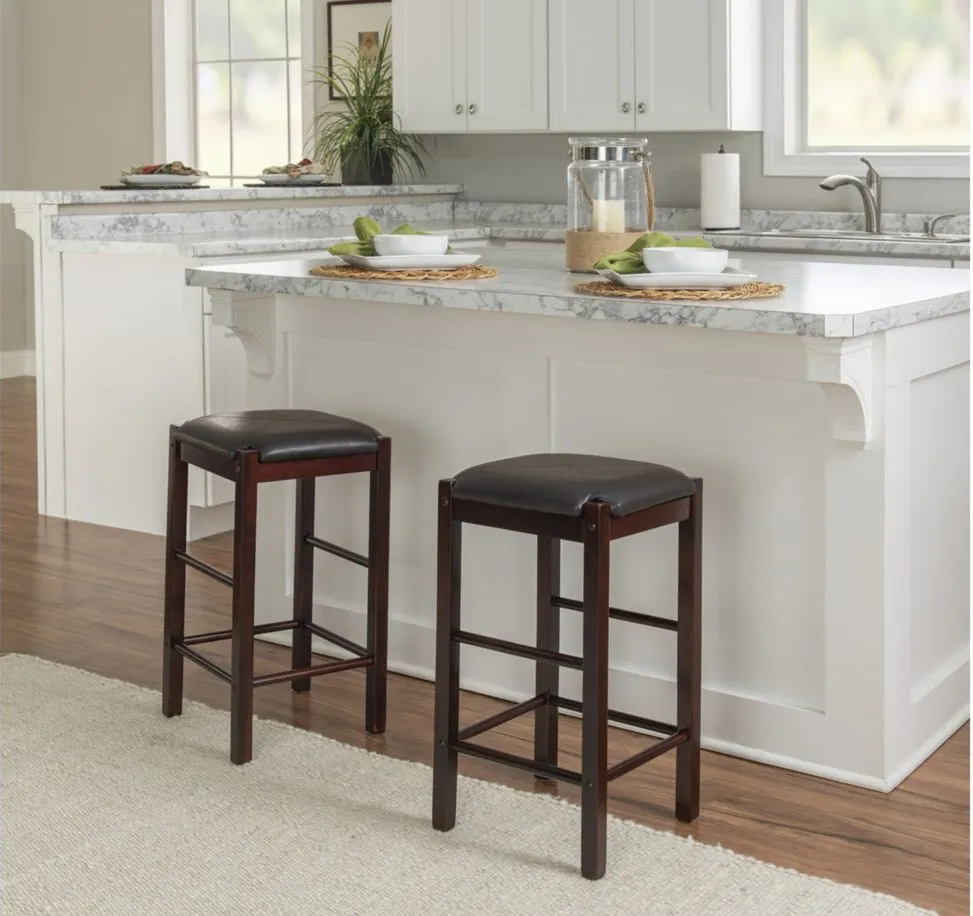 Lorain Counter Stools - Set of Two in Espresso by Linon Home Decor