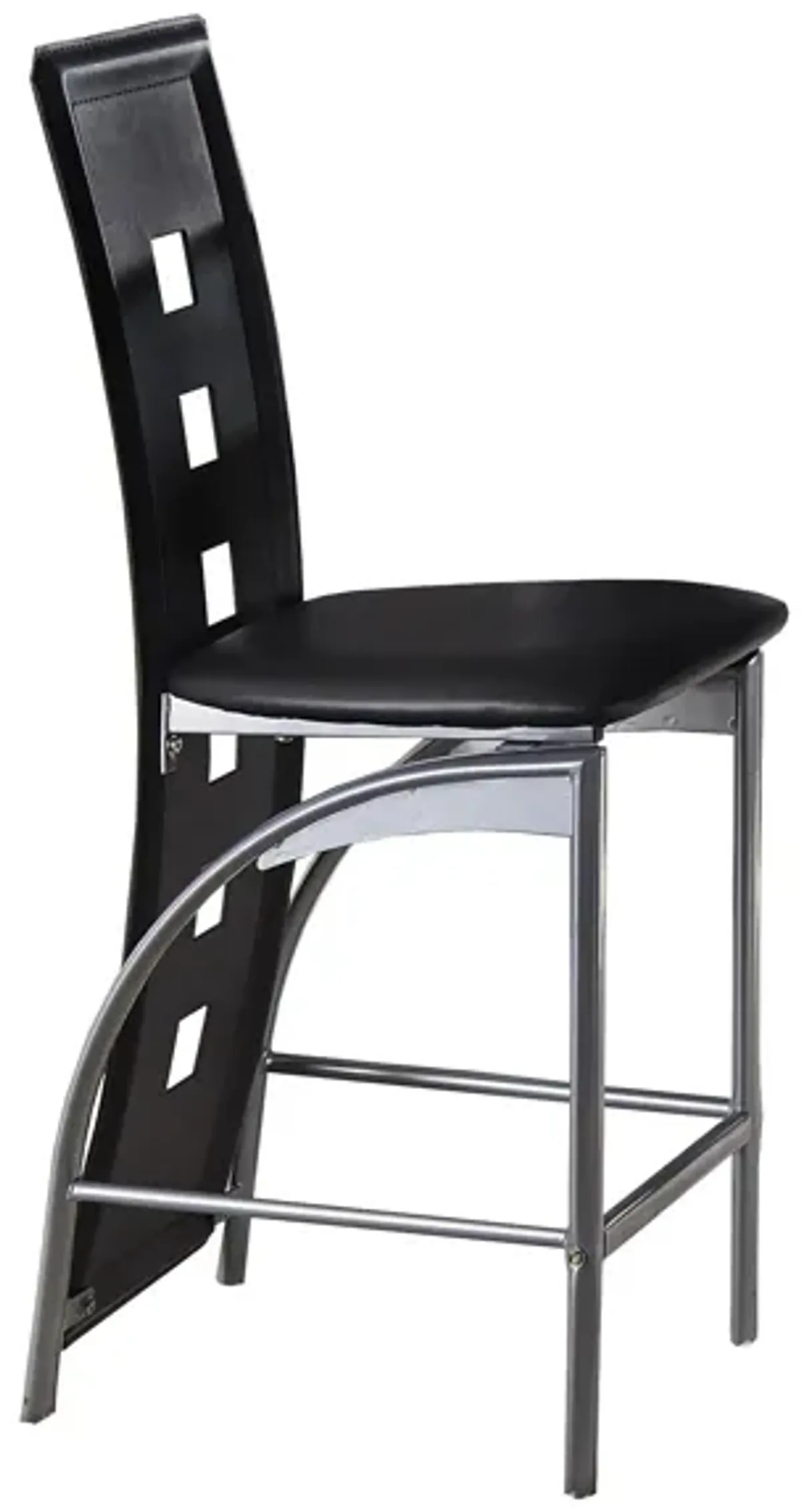 Kooning Counter Height Chair in Black and Silver by Homelegance