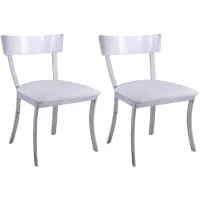 Maiden Side Chair - Set of 2 in White by Chintaly Imports