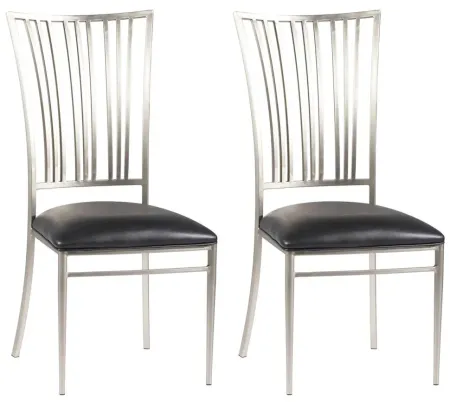 Ashtyn Side Chair - Set of 2 in Brushed Nickel by Chintaly Imports