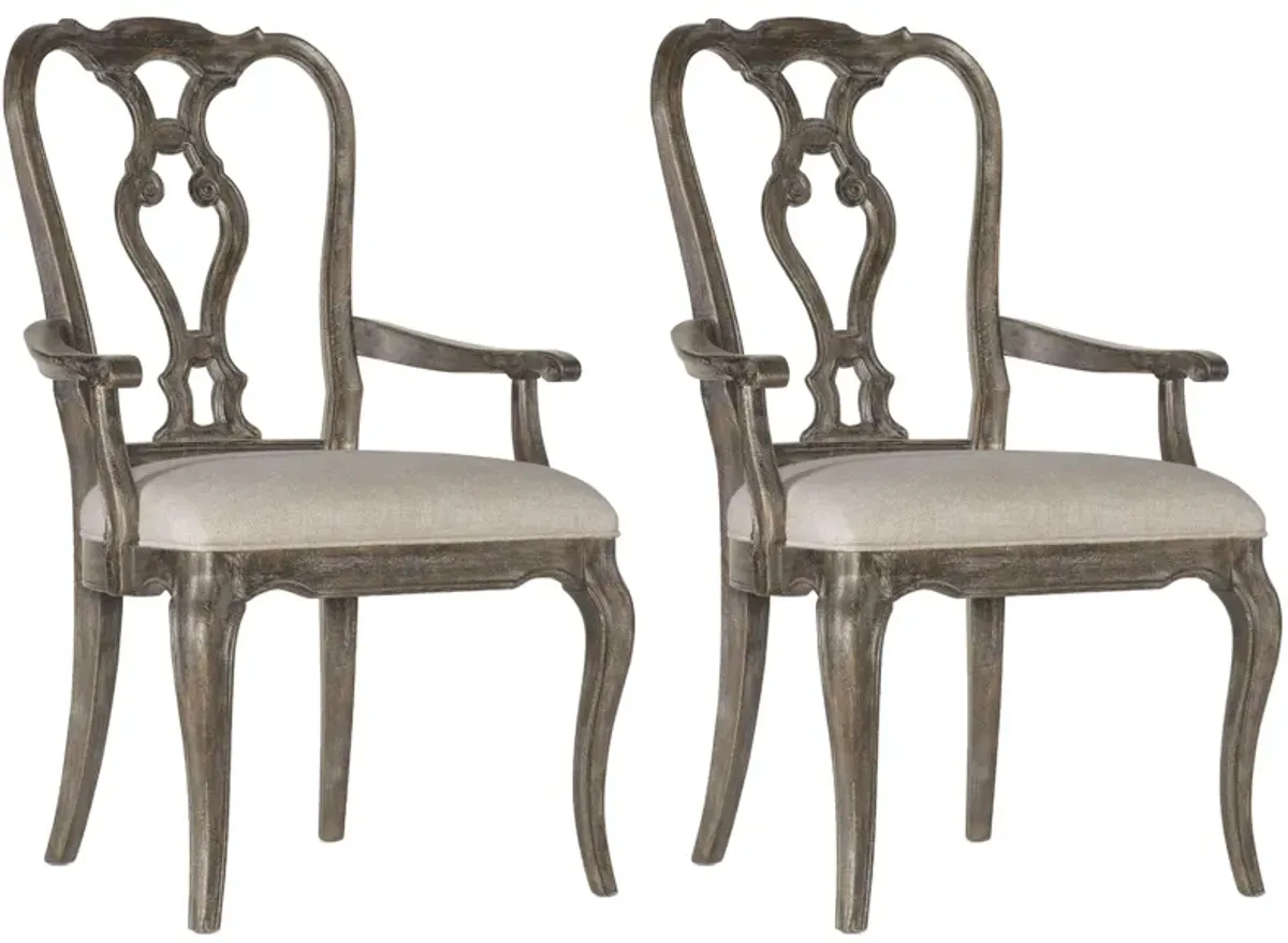 Traditions Arm Chair-Set of 2 in Rich Brown by Hooker Furniture