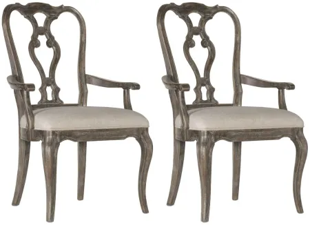 Traditions Arm Chair-Set of 2 in Rich Brown by Hooker Furniture