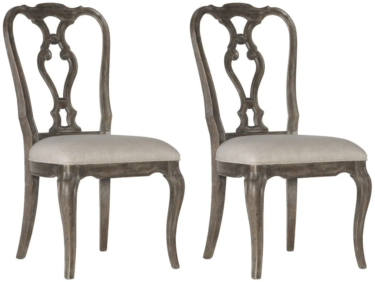 Traditions Side Chair-Set of 2 in Rich Brown by Hooker Furniture