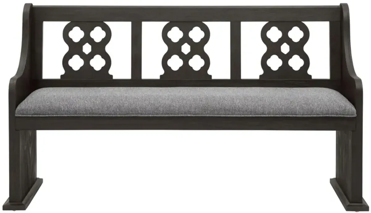 Belmore Bench in Gray / Espresso by Homelegance