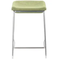 Lids Counter-Height Stool: Set of 2 in Green, Silver by Zuo Modern