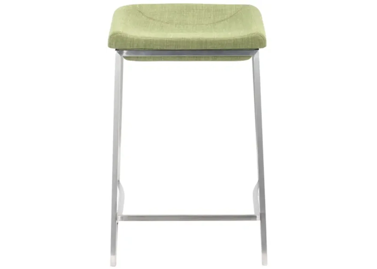 Lids Counter-Height Stool: Set of 2 in Green, Silver by Zuo Modern