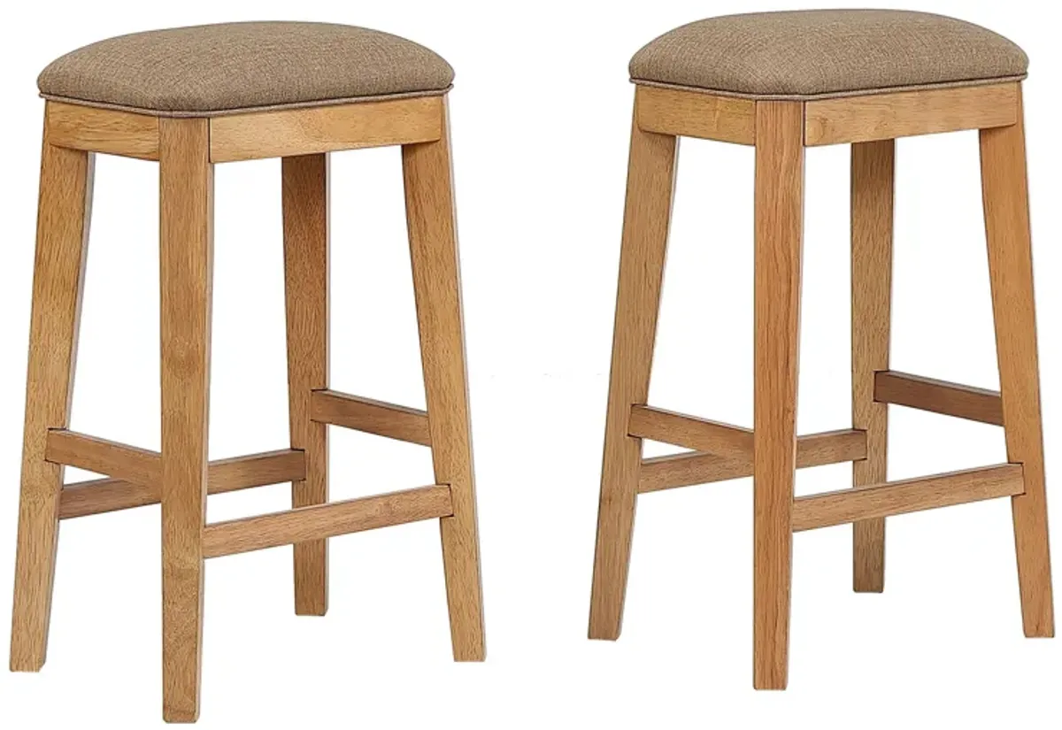 Logans Edge Saddle Stool Set of 2 in Natural Wood by ECI