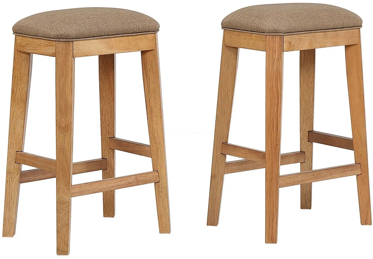 Logans Edge Saddle Stool Set of 2 in Natural Wood by ECI