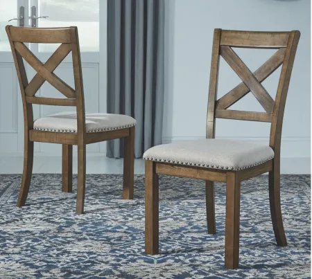 Montana Casual Dining Upholstered Side Chair Set of 2 in Beige by Ashley Express