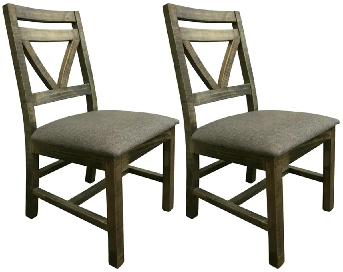 Loft Wood Chair Set of 2 in Gray by International Furniture Direct