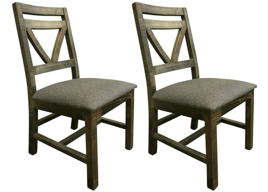 Loft Wood Chair Set of 2 in Gray by International Furniture Direct