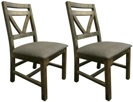 Loft Wood Chair Set of 2 in Gray by International Furniture Direct