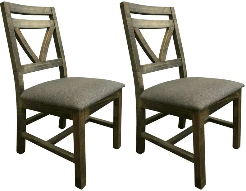 Loft Wood Chair Set of 2 in Gray by International Furniture Direct