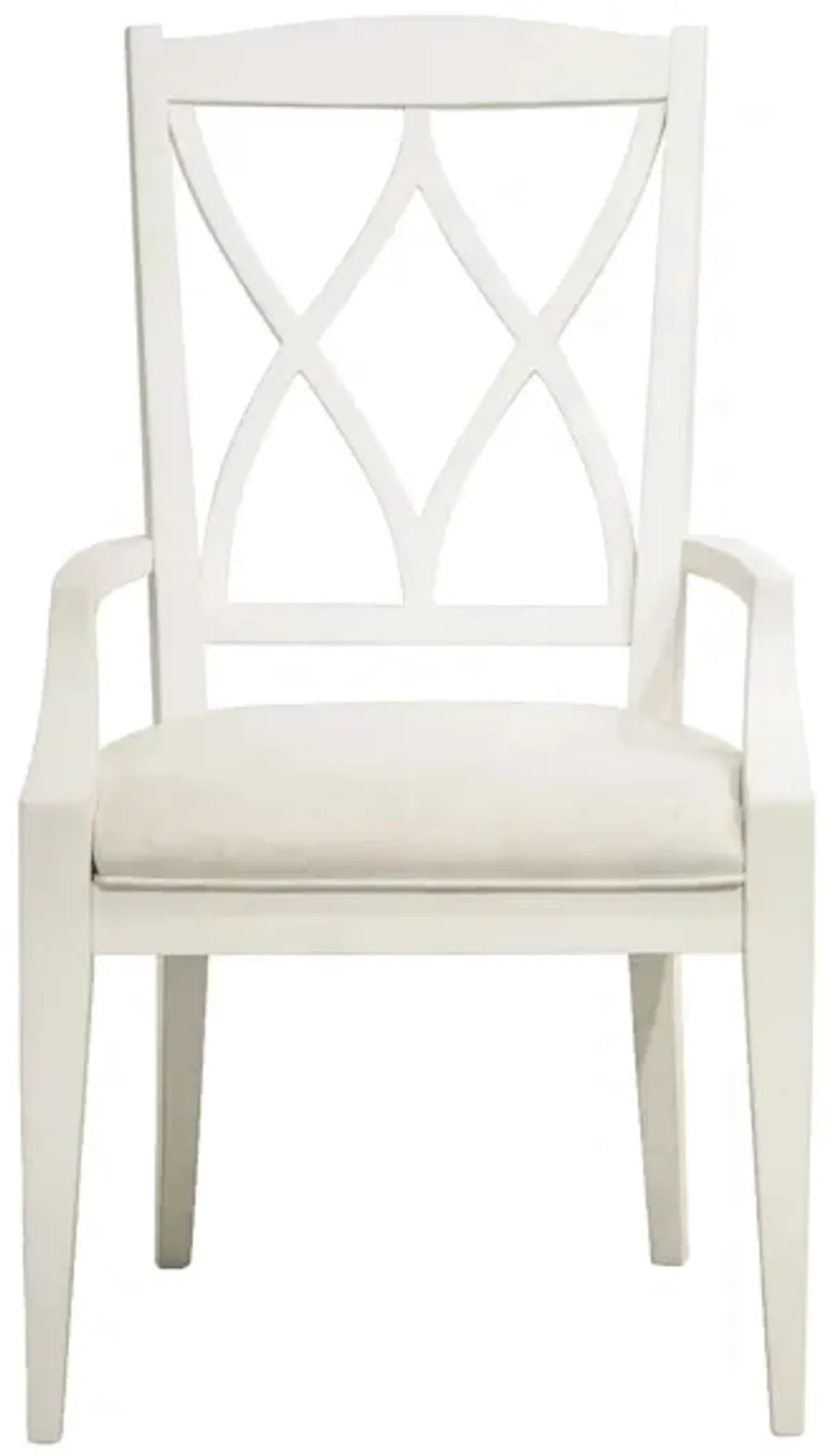 Myra Upholstered Double X-Back Dining Armchair in Paperwhite by Riverside Furniture