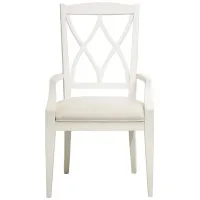 Myra Upholstered Double X-Back Dining Armchair in Paperwhite by Riverside Furniture